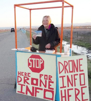 Drone Information Booth with Colonel Ann Wright