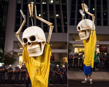 Skeleton With FIFA Trophy
