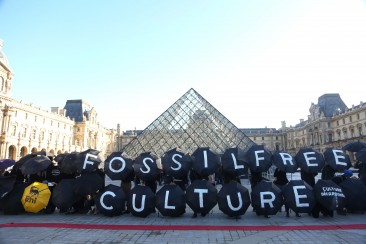 Hundreds take part in protest performance at Paris’ Louvre Museum over oil sponsorship