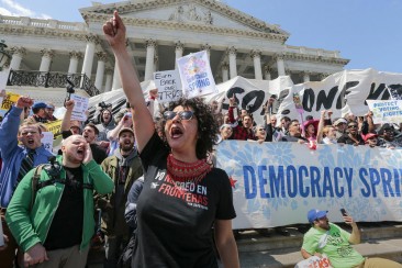 Hundreds arrested at Capitol protest on voting and campaign finance