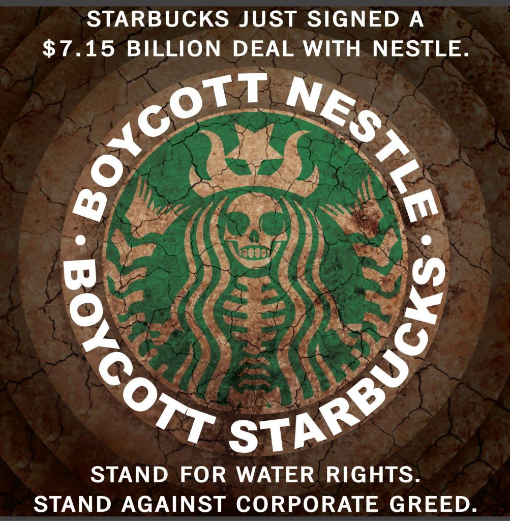 Boycott Nestle' and Starbucks Creative Resistance