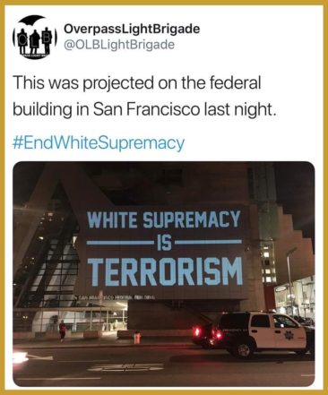 Projected On The Federal Building